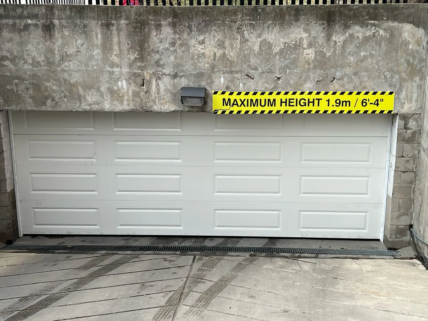 Low-clearance underground door in Toronto